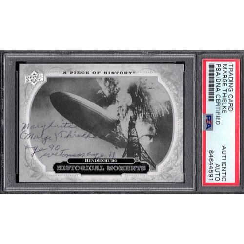 Marge Thielke Signed Hindenburg Card PSA SLABBED
