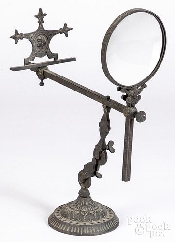Victorian cast iron magnifier
