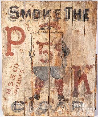 Painted Smoke the Cigar trade sign