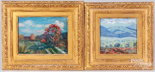 Two small oil paintings, one signed Kamp