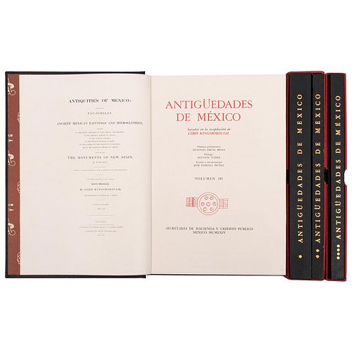 Kingsborough (Lord Edward King). Antigüedades de México, Basadas en la Recopilación de Lord Kingsborough. México: 1964 y 1967. Piezas:4