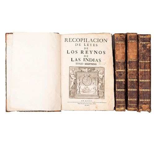 Recopilación de las Leyes de los Reynos de las Indias. Madrid: J. de Paredes, 1681. Mandadas Imprimir, y Publicar por Carlos II. Pzs: 4