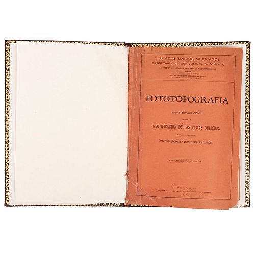 Bustamante, Octavio. Fototopografía. Breves consideraciones sobre la Rectificación de las Vistas Oblicuas. Tacubaya: 1928.