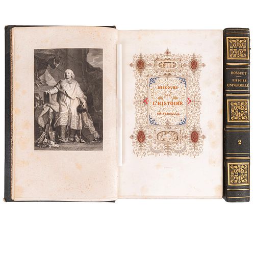 Bossuet, J. B. Discours sur l'Histoire Universelle. Paris: L. Curmer, sin año. 4o. marquilla, VIII + 475; 523 p. Tomos...
