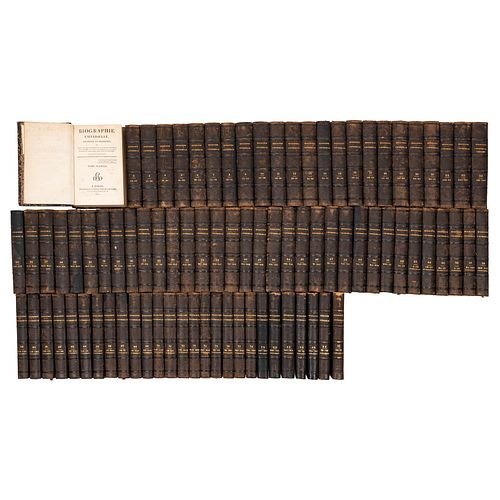 Michaud, Louis-Gabriel. Biographie universelle, Ancienne et Moderne. Paris: Michaud frères, Beck, 1811-1857. Tomos I-LXXXV. Piezas: 85.