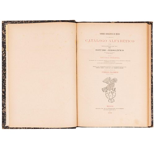 Peñafiel, Antonio. Nombres Geográficos de México. México: Oficina Tip. de la Secretaría de Fomento, 1885.  4o. marquil...