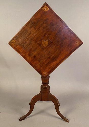 Federal Tilt Top Candle Stand Inlaid Top