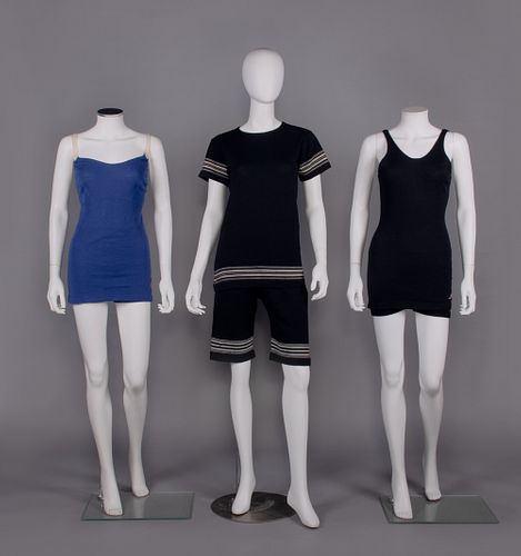 THREE WOOL KNIT BATHING SUITS, AMERICA, 1920-1930s
