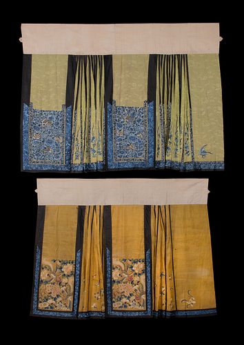 TWO PAIRED MANDARIN SKIRTS, CHINA, LATE 19TH C