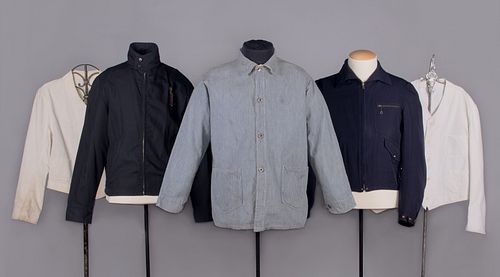 FIVE WORK OR SPORT SHIRTS & JACKETS, AMERICA, MID 20TH C