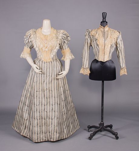 DINNER/EVENING GOWN WITH ALTERNATE BODICE, LATE 1890s