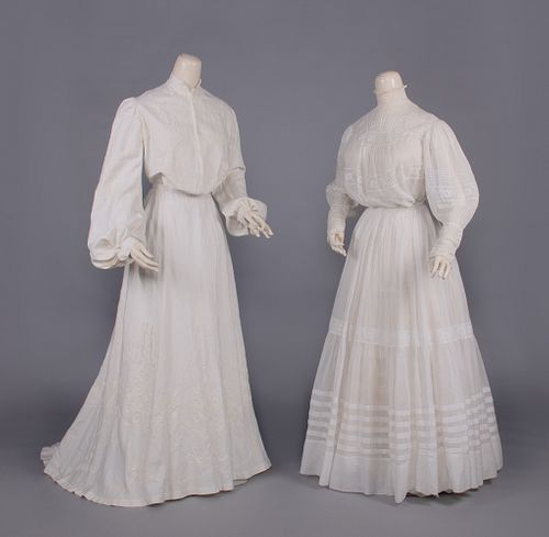 TWO MONOBOSOM DAY DRESSES, c. 1904
