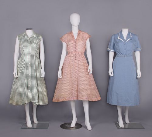 THREE DAY OR HOUSE DRESSES, 1940-1950s