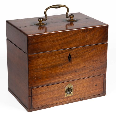 AMERICAN OR BRITISH MAHOGANY APOTHECARY CHEST