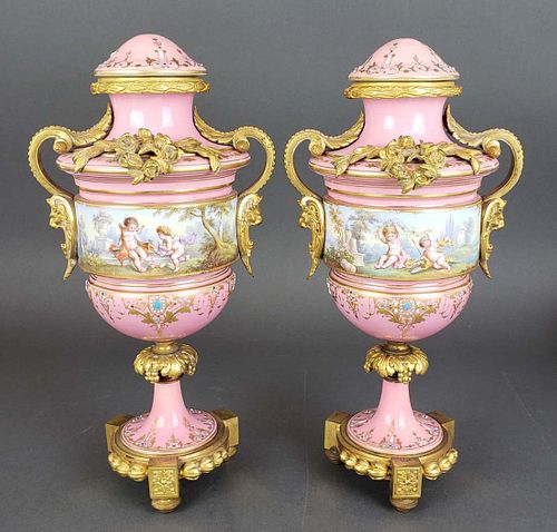 Pair of French Sevres Vases