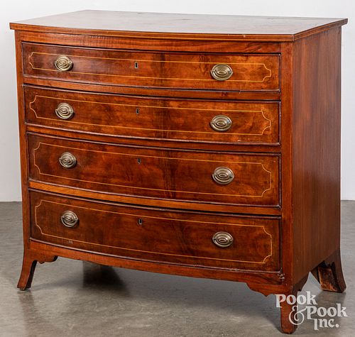 Hepplewhite mahogany bowfront chest of drawers