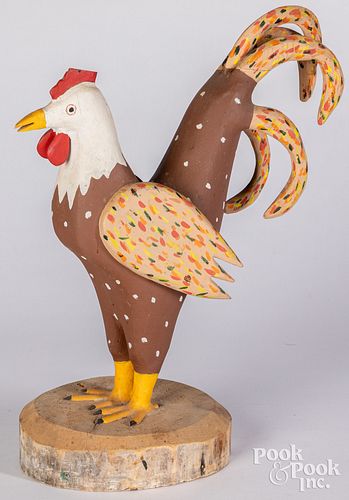 David Alvarez carved and painted rooster