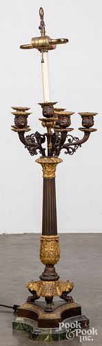 French gilt bronze table lamp