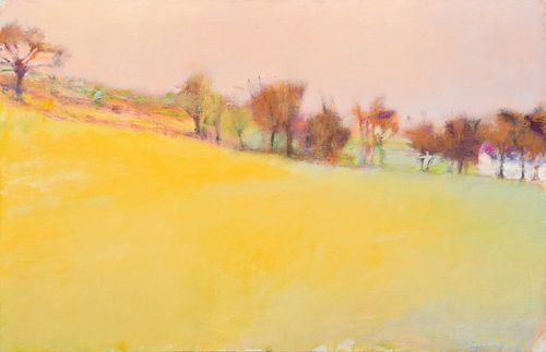 Wolf Kahn Landscape Painting, 34"W