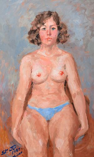 Henry Strater Painting, Female Nude Figure