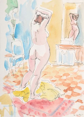 Francis McCarthy Watercolor Painting, Female Nude