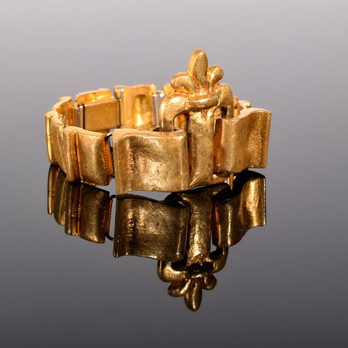 Line Vautrin Gilt Bronze Bracelet