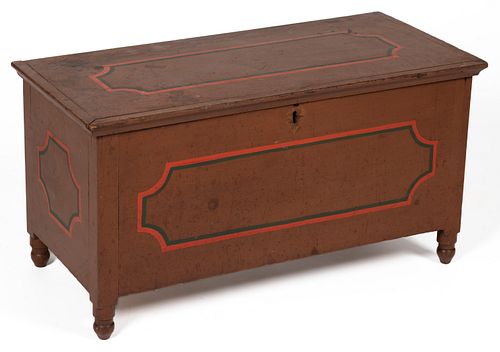 AMERICAN PAINTED POPLAR AND PINE BLANKET CHEST