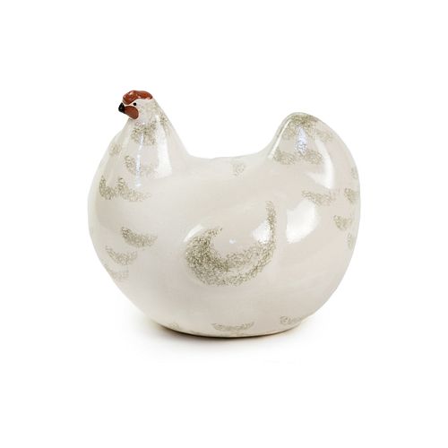La Poule Ceramic Feathered White Chicken