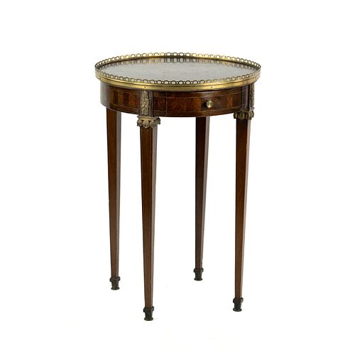 Antique French Louis XVI Style Inlaid Bouillotte Table
