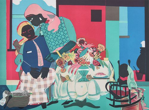 Romare Bearden "Morning" Lithograph, Signed Edition