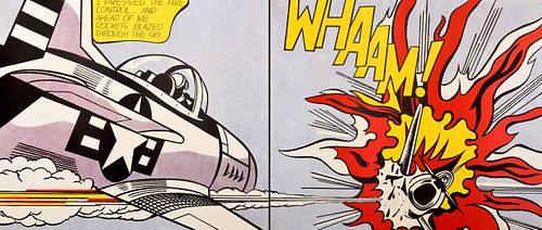 Roy Lichtenstein "Whaam!" Poster, Signed Diptych
