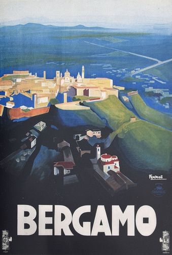 Marcello Nizzoli "Bergamo" Italian Travel Poster 