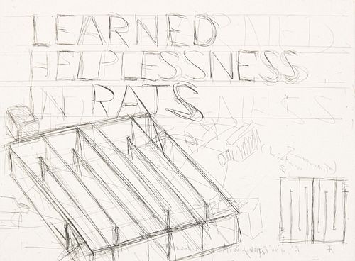 Bruce Nauman "Learned Helplessness" Etching, Signed Edition