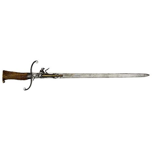 Combination Sword and Flintlock Pistol