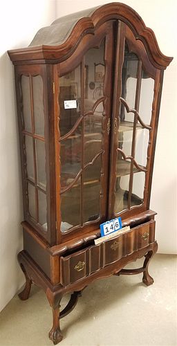 S. AFRICAN STINKWOOD CHINA CABINET 73 1/2"H X 35"W X 17 1/2"D