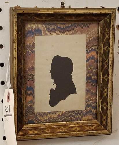 FRAMED 19TH C SILHOUETTE OF A GENT 4" X 3"