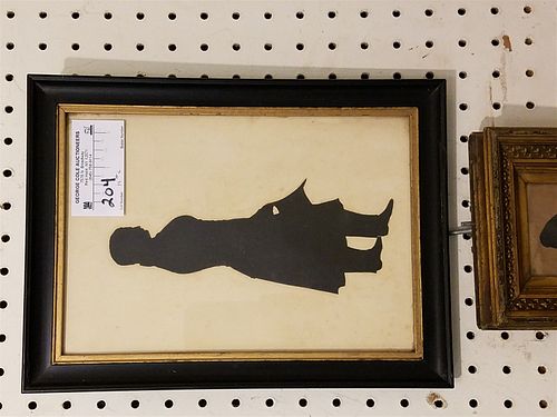 FRAMED 19TH C SILHOUETTE OF A GENT 10" X 7"