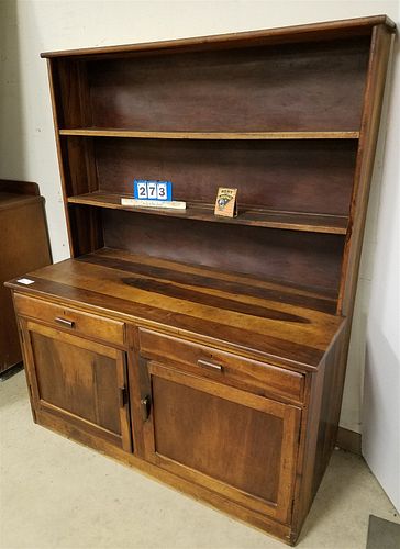 S. AFRICAN MONKEYWOOD HUTCH 66 1/4"H X 54"W X 24"D & 2 CHAIRS