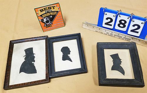 LOT OF 3 19TH C. SILHOUETTES 6 3/4" X 5", 4 1/2" X 3 1/2", 5" X 4"