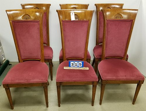 SET OF 6 UPHOLSTERED DINING CHAIRS