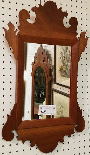 CHIPPENDALE STYLE CHERRY MIRROR 23" X 14"