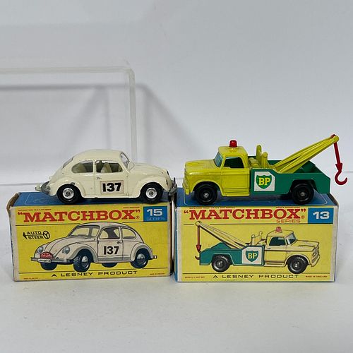 Matchbox 15 Volkswagen And Seven Other Matchbox Vehicles, White Volkswagen 1500 Saloon with racing number "137" decals to sides, Very Good Plus condit