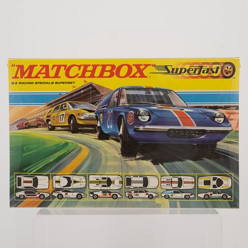 Matchbox Superfast G-3 Racing Specials Superset, Set includes5 Lotus Europa, metallic candy pink body with racing number "20" decals, bare metal base,