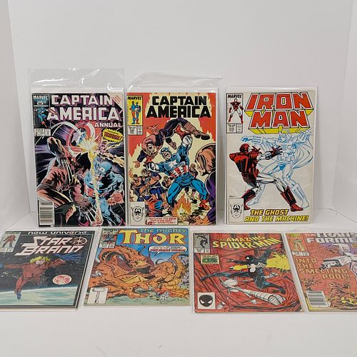 Group Of Copper Age Marvel Comics, Forty five copies in total, 1986-1988, including Captain America Annual #8 Newsstand Edition; Captain America #335 