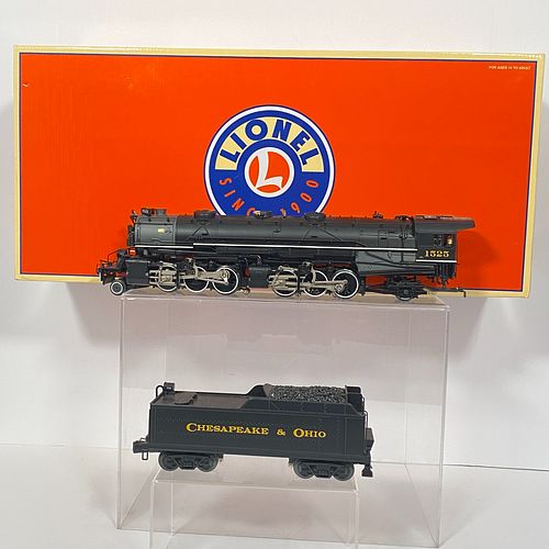 Modern Lionel 6-11321 O Gauge C&amp;O Mallet 2-6-6-2 Steam Locomotive And Tender, Three-rail, die cast metal, "Chesapeake &amp; Ohio" black livery, lo
