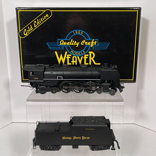 Weaver Gold Edition O Gauge G1722LP Nickel Plate Road L1A/L1B 4-6-4 Hudson Steam Locomotive And Tender With Sound, Limited series, three-rail, all bra
