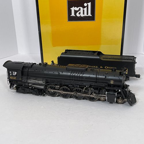 Third Rail Brass O Gauge C&amp;O Greenbrier 4-8-4 Steam Locomotive And Tender, Three-rail, die cast metal, black "Chesapeake &amp; Ohio" livery, with 