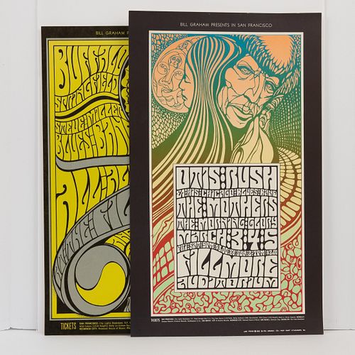 Two Wes Wilson Fillmore Auditorium BG-53 &amp; BG-61 Concert Posters,1967, Both first printings, including BG-53 for three shows March 3-5 featuring O