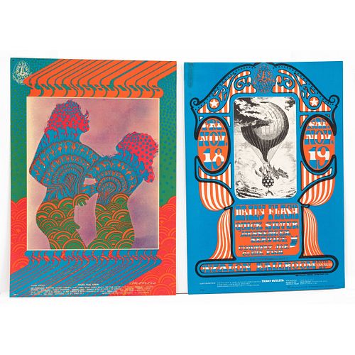 First Printing Youngbloods Avalon Ballroom FD-81 Concert Poster, 1967 And FD-35 Daily Flash Poster, Artwork by Victor Moscoso, for three shows in in S