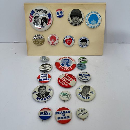 Group of 120 Ronald Reagan And Jerry Brown Campaign Buttons., Most Reagan buttons are presidential campaigns though some are for governor. Jerry examp